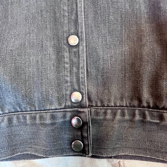 Vintage 80s dark grey and red denim jacket size Medium 8-10 - Picture 10 of 12